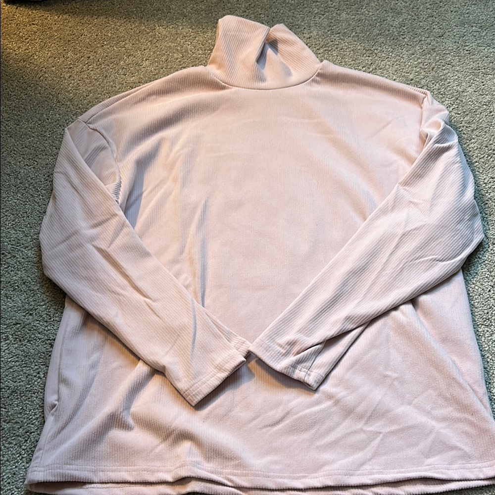 Women's Pink Long Sleeve Turtleneck Top
